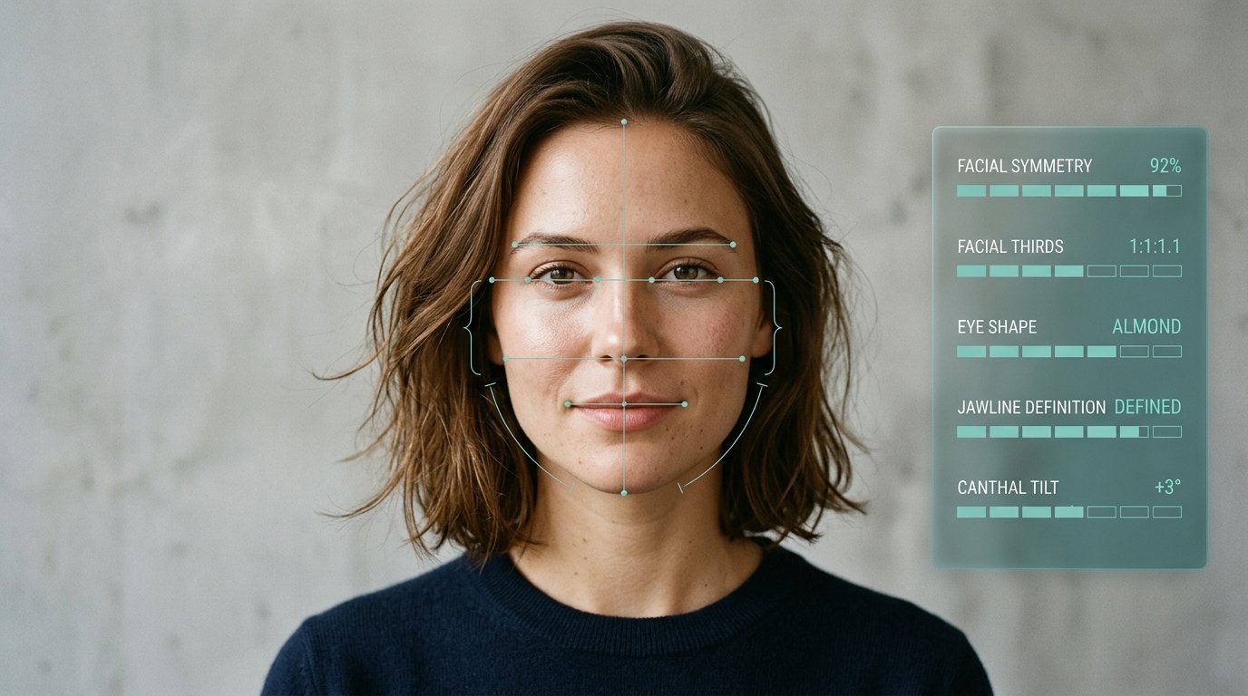 PSL scale for women showing female facial rating factors